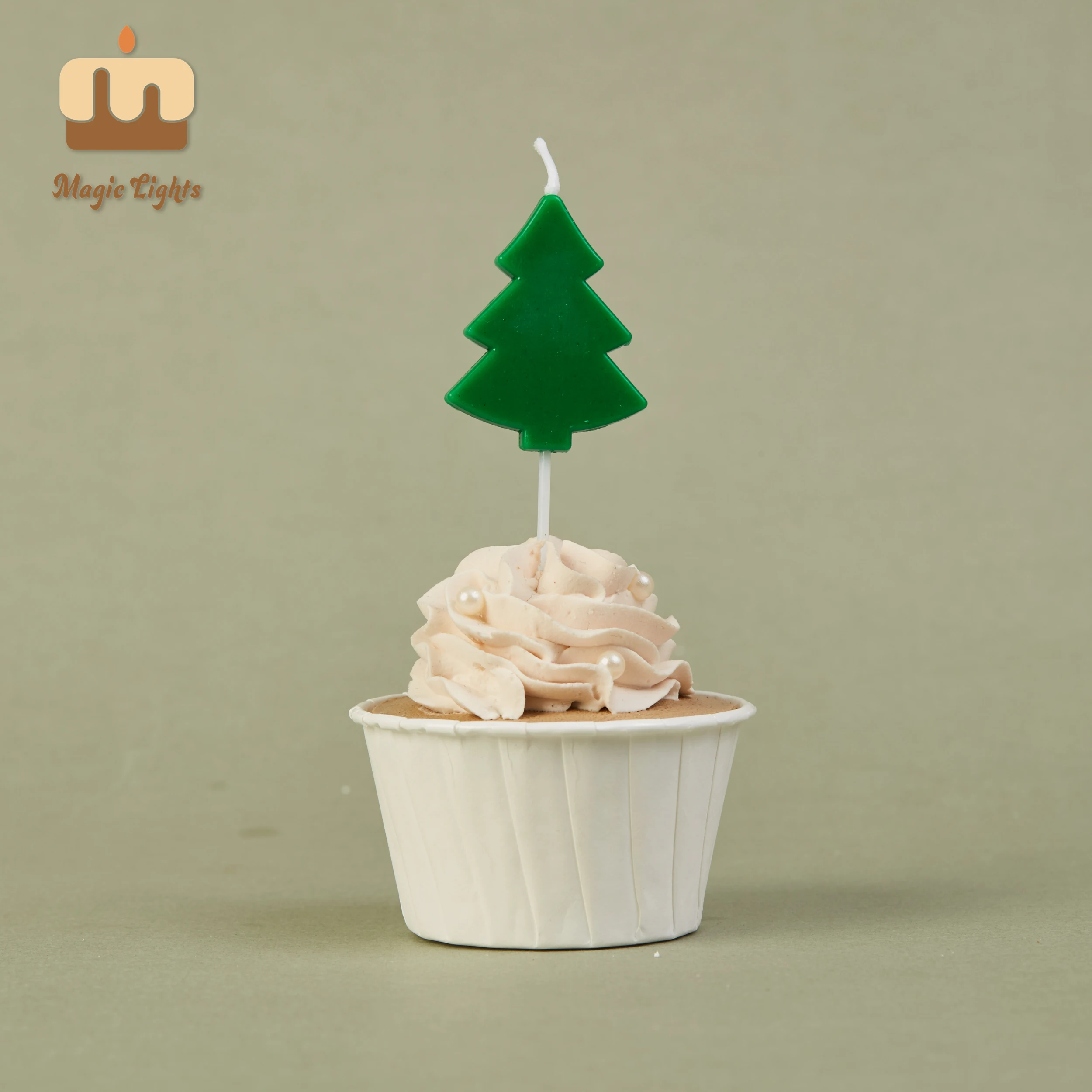 Magic Lights Green Green Tree Cake Velas 5pk para Natal 1