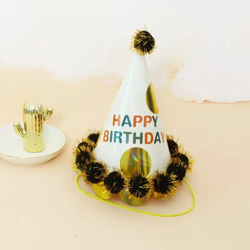 Magic Lights Vibrant Golden Spots Cone Party Hats for Girls Boys Kids and Adults Birthday Celebration Party 1