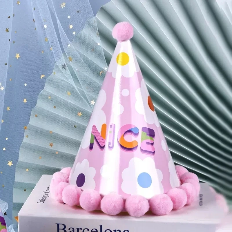 Magic Lights Vibrant Pink&Blue Cone Party Hats for Girls Boys Kids Birthday Celebration Party 1