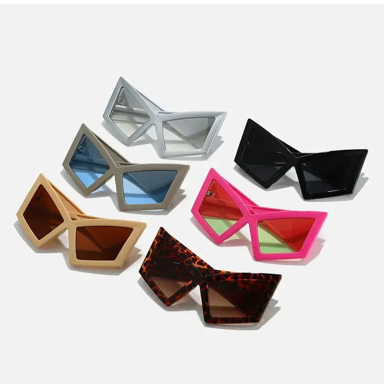 Magic Lights Shaped Large-Frame Fashionable Trendy Sunglasses for Personalized Party Beach 1