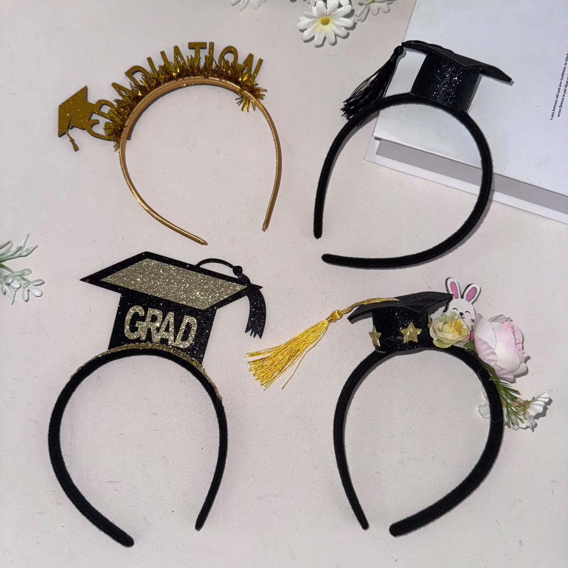 Magic Lights Bachelor Cap Stirnband für Graduation Party Dress -up -Foto -Requisiten 1