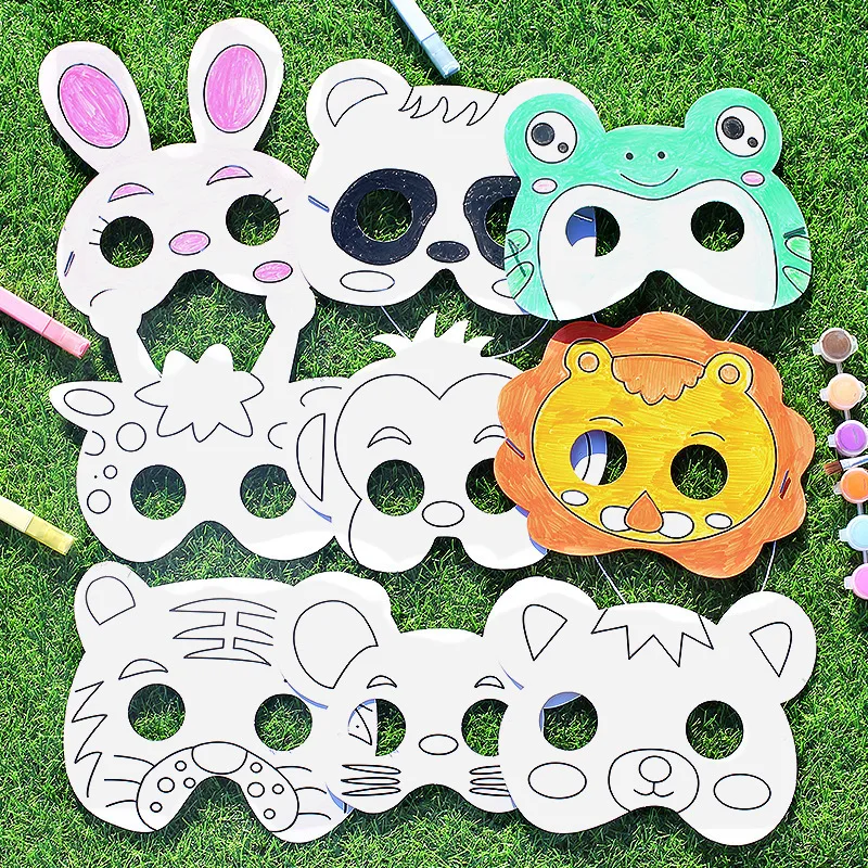 Magic Lights Aquarell Pen DIY Safari Tiermaske für Kinder Cosplay Maskerade Jungle Birthday Party Gefälscht 1