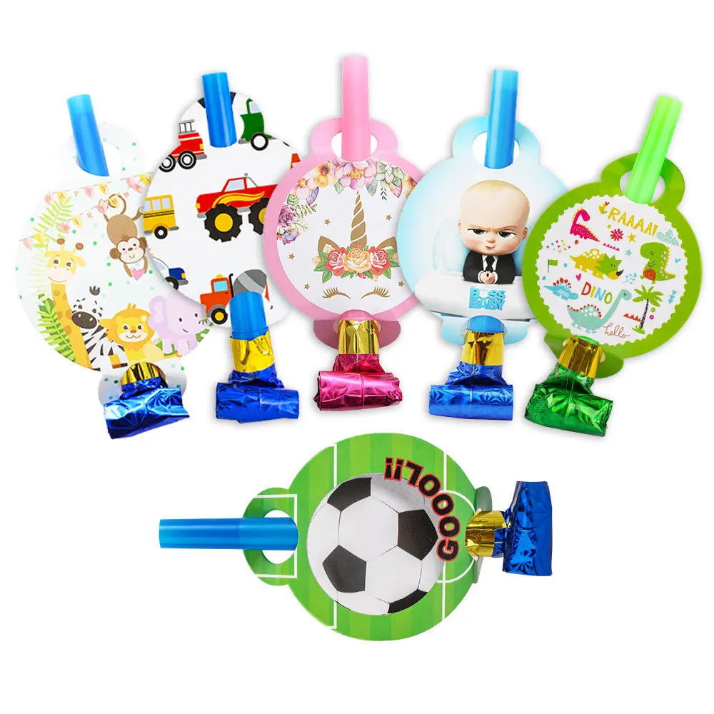 Magic Lights 6pcs Magical Pattern Design Carton Party Blowers Fabricantes de ruído para a festa de aniversário infantil Decoração de celebração perfeita 1