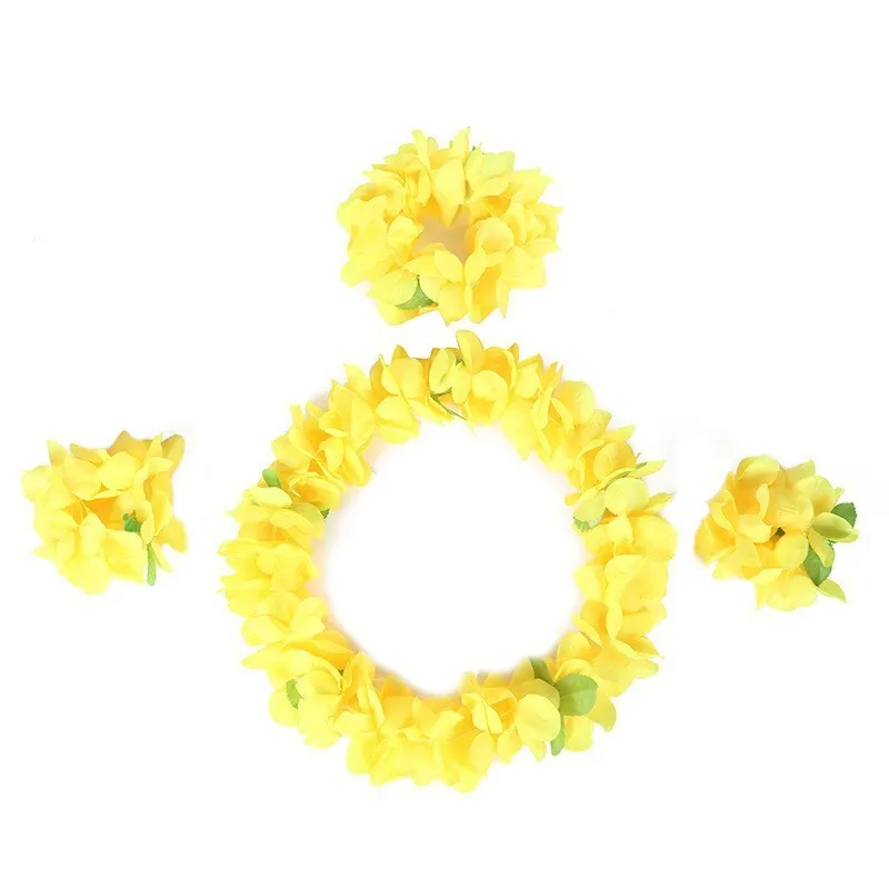 Magic Lights 4pcs Hawaii Party Wear Garlands de pescoço para a cerimônia de premiação de premiação da piscina de praia de praia de praia FAVORES DE FAVORES (AMARELO) 1