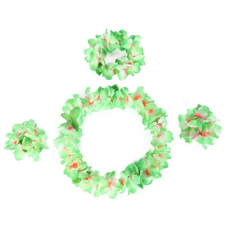 Magic Lights 4pcs Hawaii Party Wear Garlands de pescoço para a cerimônia de premiação da piscina de praia de praia Summer Favors Favors (verde) 1